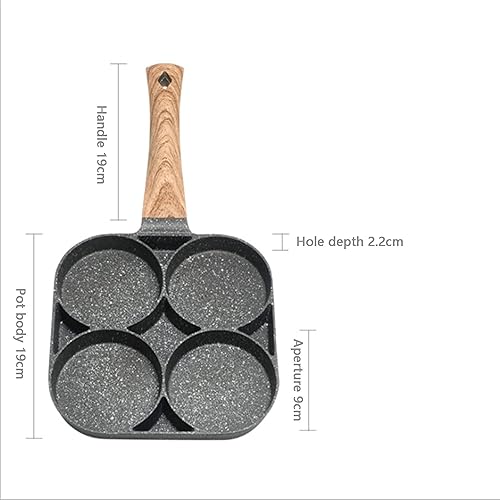 NC Poêle à Omelette 4 Trous,multi-usages, pour pancakes, steaks hachés, œufs Poêle à Pancakes Omelette Antiadhésive en Aluminium pour, pour Cuisinière à Gaz et Cuisinière à Induction - Nail Gallerys