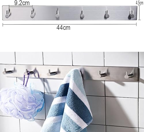 ETiME Crochet Adhésif Mural, Porte Serviettes Salle de Bain Inox, Porte Torchon Cuisine (4 Crochets) - Nail Gallerys