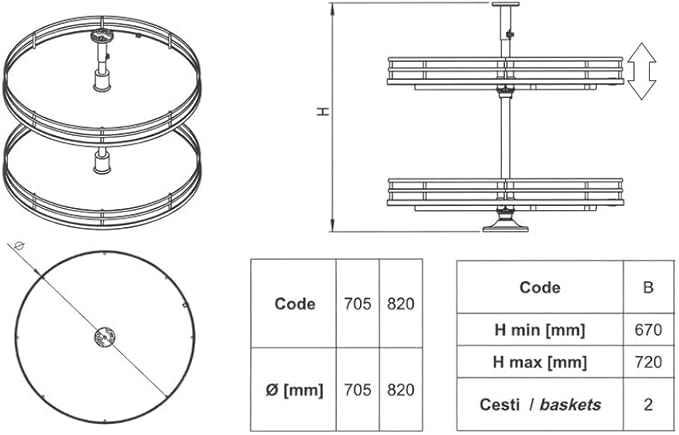 Tourniquet rond - Pour caisson : 800 x 800 mm - Diamètre : 705 mm - Décor : Blanc - INOXA INDUSTRIE - Nail Gallerys