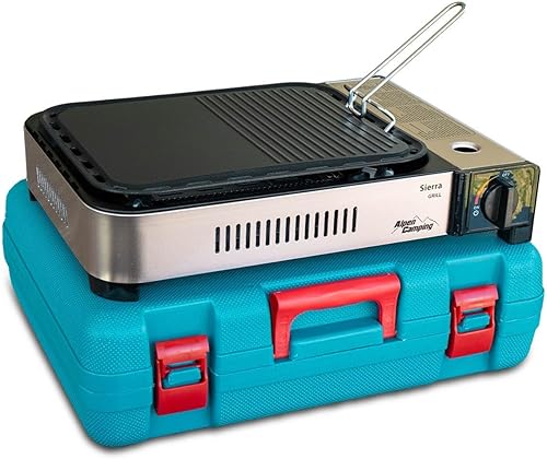 ALPEN - Barbecue grill Plancha gaz 2100W Piezo Haute Qualité + Mallette de transport - Nail Gallerys
