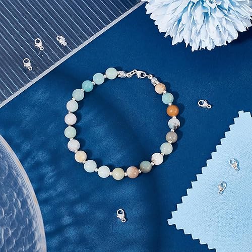 UNICRAFTALE 8 pièce Fermoir Bracelet Fermoir Mousqueton Ovale Argent Sterling 925 fermoirs Mousquetons Argentés 8mm Connecteurs Métallique Fermoir pour Collier Bricolage Bracelet Fabrication de Bijoux - Nail Gallerys