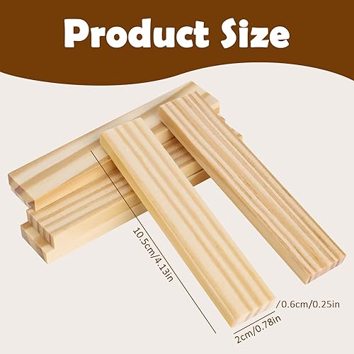 Trendecor 30 Pièces Tasseau Bois, 105 x 20 x 6 mm Couleur Naturelle pour Travaux Manuels Projets de Bricolage et Décoration Bbois pour Bricolage, Décoration, Construction et Lambris - Nail Gallerys