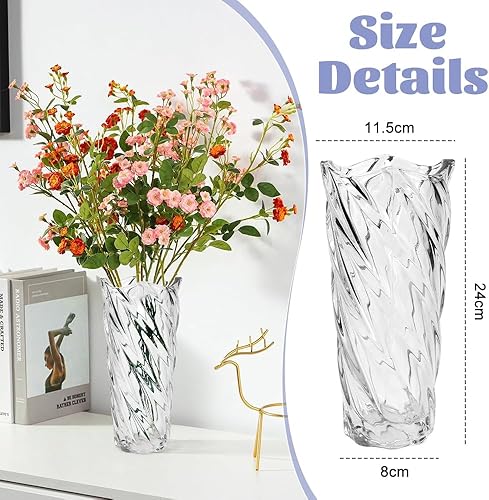 ADERTOS Vase en Verre Transparent Vase Moderne en Verre Vase de Fleurs Transparent Décoration Vase de Table Moderne Bouteille de Vase à Fleurs en Verre pour Arrangement Floral, Mariage - Nail Gallerys