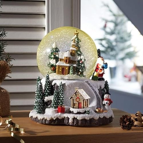 Marco Paul Interiors Boule à neige musicale en forme de village Noël 12 cm - Nail Gallerys