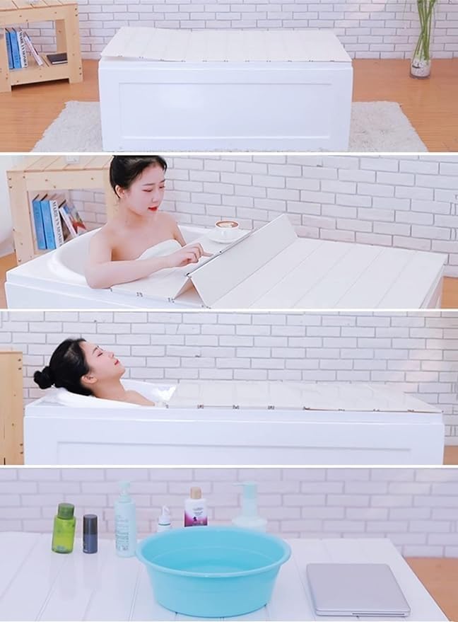 Plateau De Baignoire, Housse De Baignoire Pliable, Planche De Baignoire Moderne En PVC Imperméable 80 X 120 Cm, Housse D'isolation De Baignoire For Évier De Baignoire, Convient À Presque Toutes Les Ba - Nail Gallerys