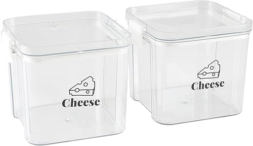 Paquet de 2 Boîte à Fromage Pour Frigo,Anti Odeur Boîte de Rangement de Avec Couvercle - Pour les Morceaux et les Tranches de Fromage Cuisine cave a fromage,Sans BPA, 10.5 x 10.5 x 9.5 cm - Blanc - Nail Gallerys