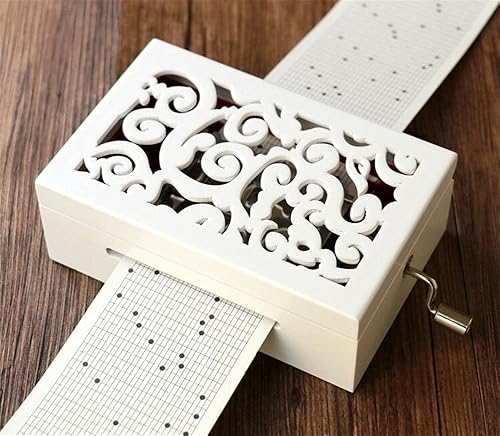 Cuzit Kit de boîte à musique en bois sculpté avec mécanisme de boîte à musique à manivelle Boîte à musique DIY Cadeau de Saint-Valentin 15 notes - Nail Gallerys