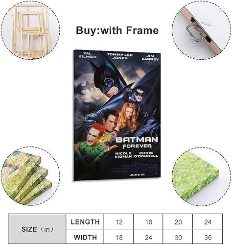 IEZUENR Poster de films classiques Batman Forever - Cadeau esthétique pour homme et femme - 60 x 90 cm - Nail Gallerys