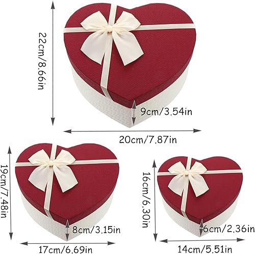 Boîtes De Faveur En Papier Avec Ruban Coffret Cadeau Vide Avec Couvercle Boite Cadeau En Forme De Coeur Coffret 3 Spécifications Saint Valentin, Vacances De Noël, Mariage (Couleur Aléatoire) - Nail Gallerys