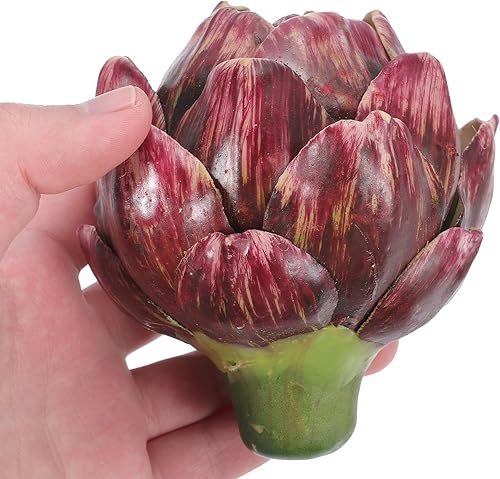 Gadpiparty Lot de 2 artichauts artificiels - Pour la maison, la cuisine, le bureau - Vert et violet - Nail Gallerys