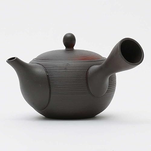 Yamakiikai Théière japonaise ronde en céramique Tokoname Kyusu 350 cc avec filtre intégré Y264 du Japon L161 M263 - Nail Gallerys