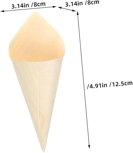 Anneome 100pièces Cornets Bois Pour Glace Récipients Jetables Bois Pour Desserts -corn Et Plus Pratiques Et Uniques Pour Fêtes Et Événements - Nail Gallerys