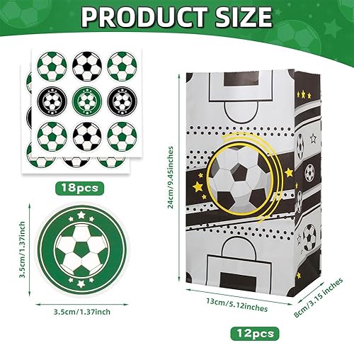 Kit Papeterie Football Enfants 60 Pièces Marque-Pages Thème Foot Sacs Cadeaux Papier Autocollants pour Anniversaire Classe Tournoi Journée du Football Fans Garçons Filles - Nail Gallerys