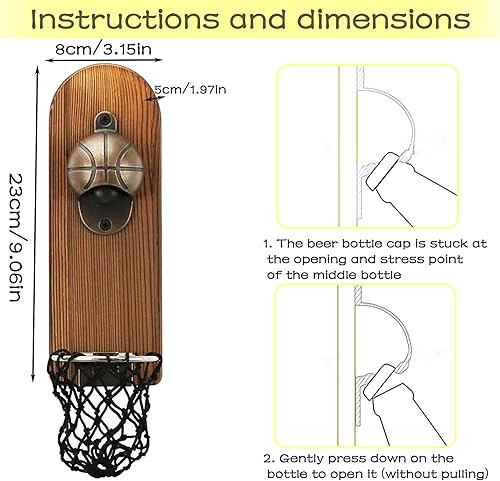 Decapsuleur Mural Biere Ouvre-Bouteilles: YIDM Ouvre-bouteille de Bière Magnétique, Decapsuleur Mural Biere Vintage, Montage Mural Décapsuleur, Ouvre Bouteille Mural en Bois pour Bar Maison(23*7*5) - Nail Gallerys