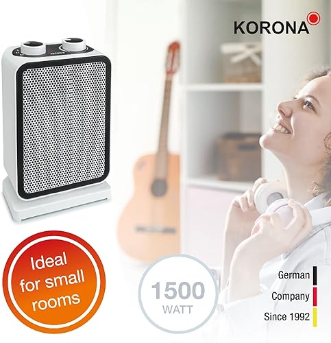 Korona 60001 Radiateur soufflant électrique |Technologie de chauffage céramique | Sécurité anti-renversement | Protection contre la surchauffe | Idéal pour chauffer rapidement de petites pièces - Nail Gallerys