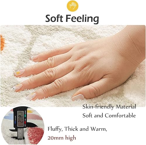 Morbuy Tapis Fleurs Doux Moelleux pour Chambre d'enfant, Tapis Shaggy en Forme de Pétale, Antidérapant Rond Tapis de Décoration Nordique pour Chambre à Coucher, Salon (120cm,Rouge) - Nail Gallerys