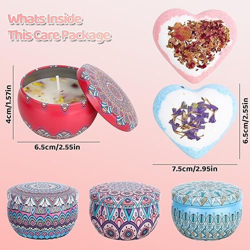 XCWTBL Coffret Cadeau De Bougies Parfumées Pour Femme 8 Pièces, Cadeau D’Aromathérapie En Cire De Soja Naturel En Portable, pour La fête des Mères, Noël, Anniversaire, Saint-Valentin, Bain, Yoga - Nail Gallerys