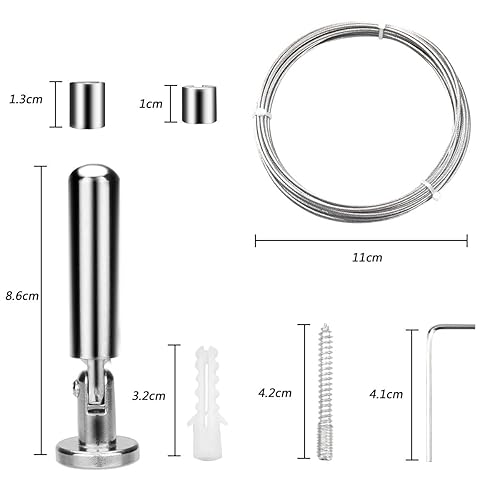 5M Cable Rideaux Acier Inoxydable, Tendeur de câble Race, Fil de Suspension pour Photo, Corde à linge Rideau Fil Extérieur Intérieur - Nail Gallerys