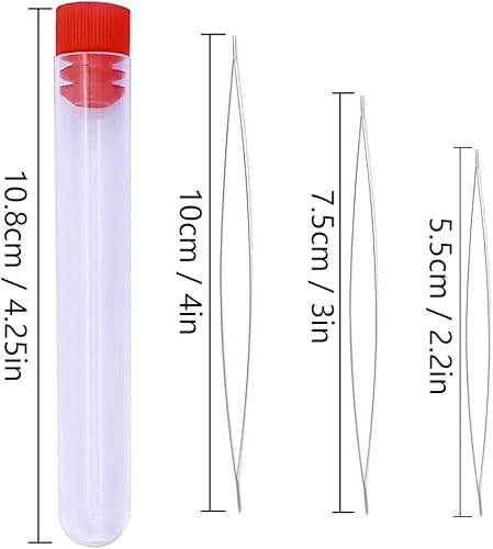 LULJY 9 Pièces Aiguilles à Perles Aiguilles à Gros Œil avec Bouteille d'aiguille (2,2 pouces, 3 pouces, 4 pouces) - Nail Gallerys