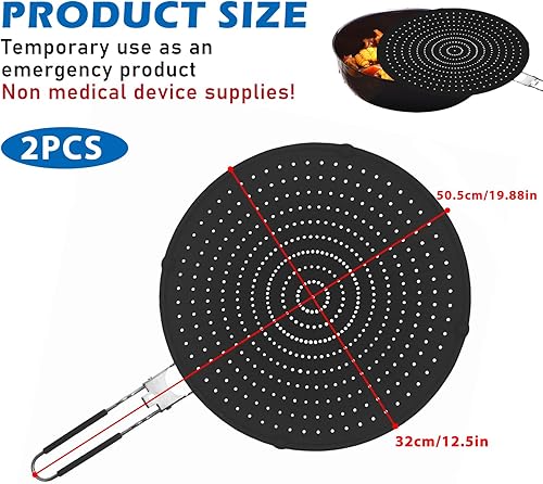 2 Pièces Couvercle Anti Eclaboussure, 32 Cm Protection Anti-Éclaboussures Pliable, Protection Anti-Éclaboussures Universelle Résistant À La Chaleur Multi-Usage Outil Cuisine Pour Cuisson Et Friture - Nail Gallerys