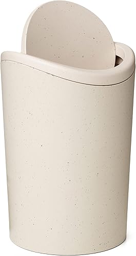 TATAY Poubelle Salle Bain avec Couvercle Basculant | Design Compact et Moderne | Plastique Résistant et Facile à Nettoyer | Fabriquée en Espagne avec Capacité 6L | 19 x 19 x 28 cm – Ecohome - Nail Gallerys