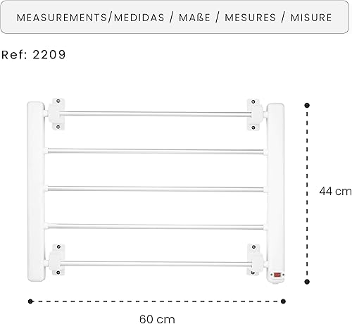 Jocca - Radiateur Sèche-Serviettes Électrique pour Mur de Salle de Bains|Sèche, Préchauffe,Chauffe Rapidement Les Serviettes|Indicateur Lumineux|Faible Consommation d'Énergie|Kit de Montage Inclus - Nail Gallerys