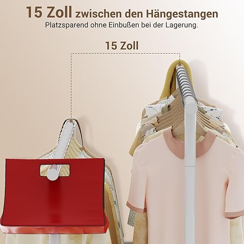 LOEFME Portant à vêtements à roulettes, facile à déplacer, très résistant, 115 x 40 x 145 cm, facile à monter (noir) - Nail Gallerys