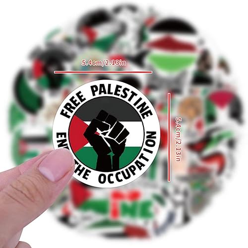 Lot de 60/50 autocollants graffiti Palestine sur le thème de la paix dans les couleurs du drapeau national pour ordinateurs portables, bagages et tasses - Nail Gallerys