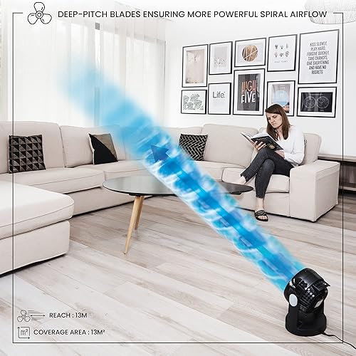 Woozoo, Ventilateur de table silencieux, puissant & portable, 13m², Portée 13m, Inclinaison verticale, Bureau - Woozoo PCF-HD15N - Noir - Nail Gallerys