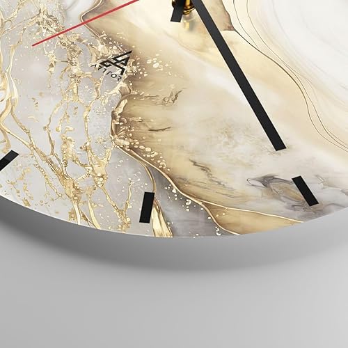 ARTTOR Horloge Murale Design Moderne Marbre Charme Élégant 30x30cm Grand Pendule Murale en Verre Cuisine Salon Chambre Silencieuse Originale Wall Clock Décoration Murale Art Wall Decor C3AR30x30-5730 - Nail Gallerys