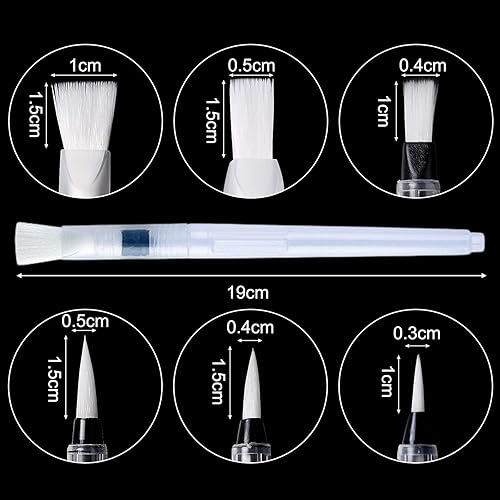 Lot de 6 pinceaux à réservoir d'eau de qualité supérieure avec réservoir d'eau - Stylo à eau pour peinture à l'aquarelle, mélange de couleurs, calligraphie - Nail Gallerys