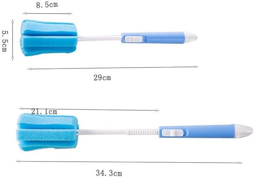3PCS Réglable Éponge Bouteille Brosse De Nettoyage avec Longue Poignée En Plastique Tasse Brosse Laveur Brosse De Lavage pour Verre Decanter Alimentation-Bouteille Winebottle (Couleur Aléatoire) - Nail Gallerys