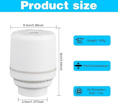 LOMUG Pompe à vide électrique pour sac sous vide, sac sous vide de voyage, pompe à air électrique 30 W, pompe à air portable haute efficacité, pompe à sac sous vide, pour vêtements, couettes - Nail Gallerys