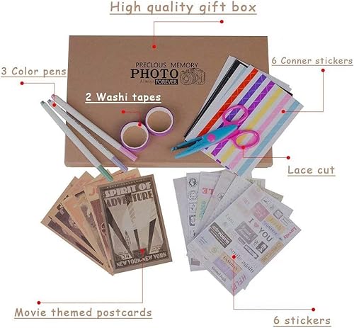 Album Our Adventure Book Album Photo de Scrapbooking et de Bricolage 80 Pages,Album Photo de Mariage Rétro pour Amoureux,Enfants - Nail Gallerys