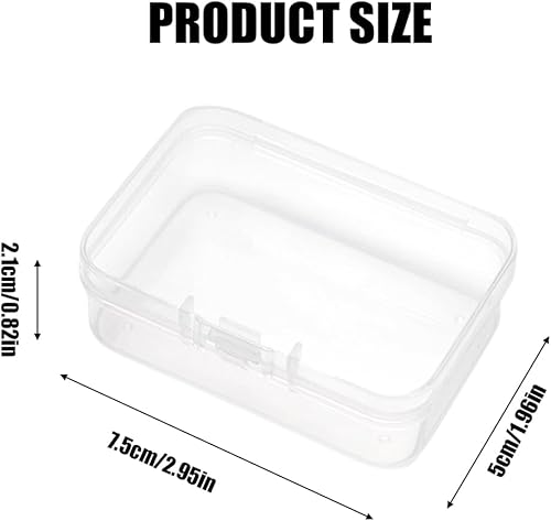 Paquet de 4 boîtes de rangement carrées en plastique transparent, petites boîtes de rangement en plastique avec couvercles à charnière pour ranger perles, bouchons d'oreilles et autres petits objets - Nail Gallerys