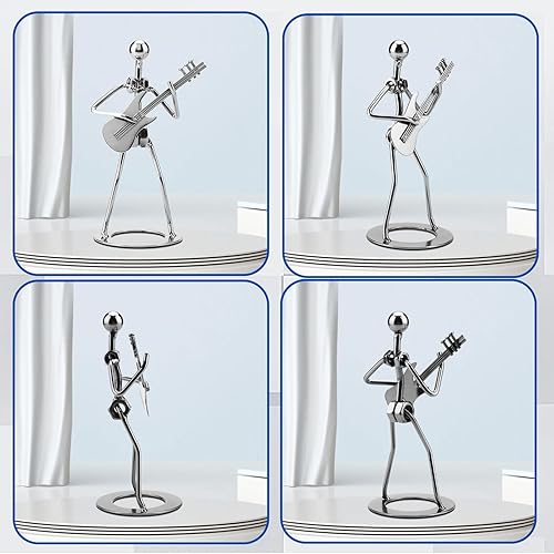 Cyrank Statue De Joueur De Guitare, Figurine De Collection De Joueur De Musicien De Fer en Métal Guitare Rock Sculpture Vintage Iron Art Figurine Guitare Joueur Décor De Musique - Nail Gallerys