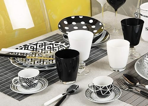 Excelsa molecuisine Set Vase 4 unités. Happy 30 cl Blanc/Noir - Nail Gallerys