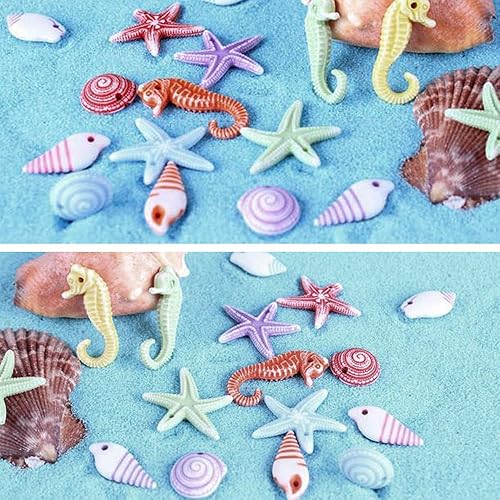50 Pcs Mini Coquillages De Plage Étoile De Mer Hippocampe Naturel Conque Paysage Bateau Ornements Nautique Paysage Décor pour Bricolage Artisanat Accessoires - Nail Gallerys