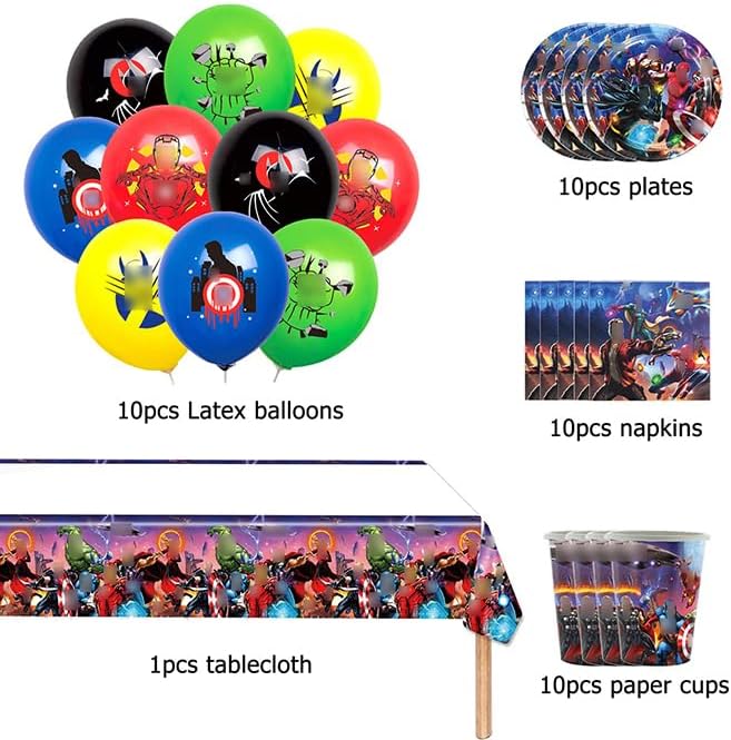 Décoration de Fête d'Anniversaire Ballons Anniversaire Vaisselle de Fêtes Nappe Table Assiette Goblet Tasse Ensemble Vaisselle Déco Anniversaire - Nail Gallerys