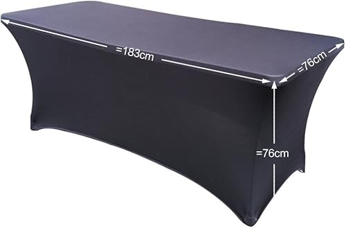 Ebeta Housse pour Tables Nappe de Tables, Spandex Stretch Lycra Table de Couverture de Tissu 6 ft Pied rectangulaire Table à chevalets Banquet de Mariage 183 * 76 * 76 cm (Blanc) - Nail Gallerys