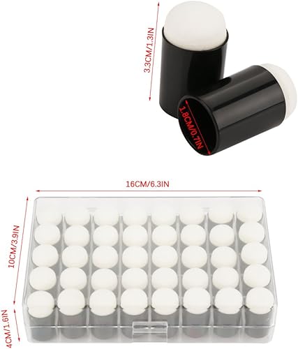 Walfront 40Pcs Artisanat Doigtier Daubers Set avec Étui de Rangement pour la Fabrication de Cartes Peinture Dessin Encre Craie - Nail Gallerys