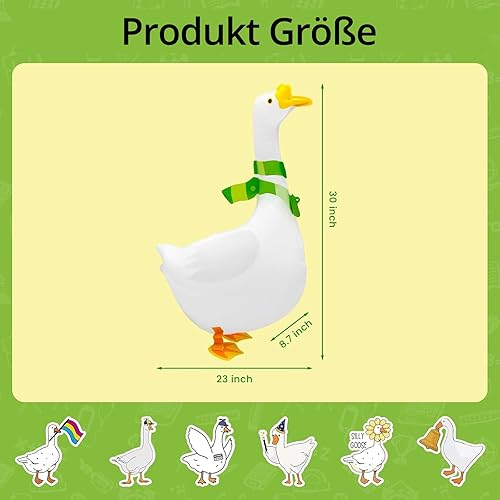 DazzJoy Lot de 2 ballons d'anniversaire en forme d'oie Airwalker - En aluminium - Motif : animaux - Décoration d'anniversaire pour garçon et fille - Décoration d'anniversaire de ferme - Nail Gallerys