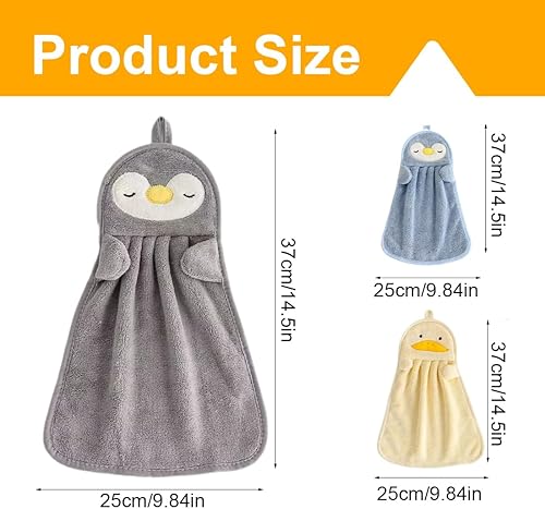 EOYVAIL Essuie-mains,Ensemble de serviettes à main, serviette à main suspendue, serviette à main en forme d'animal mignon, pour cuisine et salle de bain (3 pièces) - Nail Gallerys