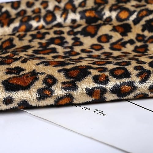 Yulakes Tissu en velours à motif léopard - Tissu d'ameublement - Motif animaux de la jungle sauvage - Tissu décoratif pour matelassage - Tissu en satin - Vendu au mètre - Pour bricolage, couture - Nail Gallerys