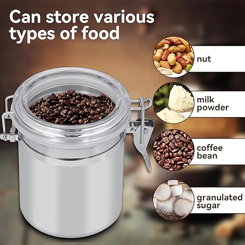 Boîte à Café Hermétique, Boîte à café hermétique en acier inoxydable,boite a cafe,boite a cafe hermetique,Boîte de Rangement en Acier Inoxydable Contenants de Café pour Thé, Ubushobozi: 200g-300g - Nail Gallerys
