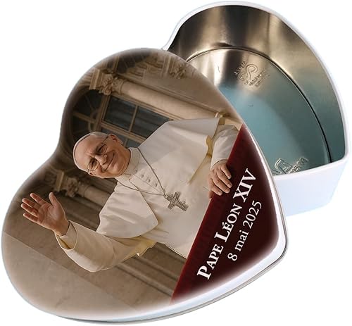 Boîte cœur en métal – Édition Pape Léon XIV – Cadeau symbolique - Nail Gallerys