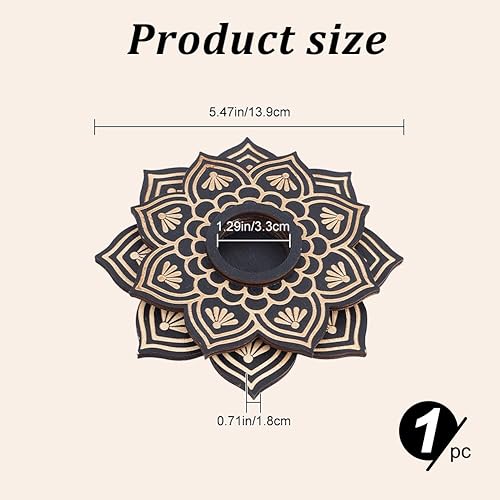 CREATCABIN Pentagramme Bois Sphère Cristal Présentoir Support Cristal Truc Sorcière Autel Wiccan Plat Rond Décor Fournitures Sorcellerie Petit Plateau pour Boule Cristal Pierre Rock Sorcellerie Noir - Nail Gallerys