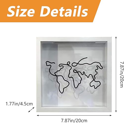 MOROBOR Boîte à souvenirs de voyage de 20 x 20 cm, 1 cadre photo pour mur et table, boîte à souvenirs en bois pour souvenirs, passeport, tickets et photos - Nail Gallerys