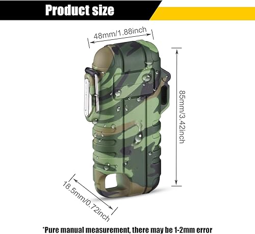 Lot de 2 briquets à arc électrique, coupe-vent, étanches, avec charge USB-C, flexible et extensible, pour camping, cuisine, survie en plein air, cadeau pour homme - Nail Gallerys