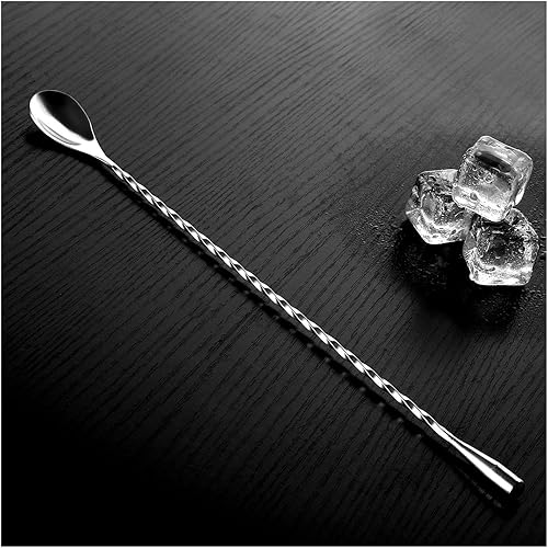 Janasiba Lot de 12 cuillères à mélanger en acier inoxydable - Motif spirale - Pour bar et cocktail - Nail Gallerys